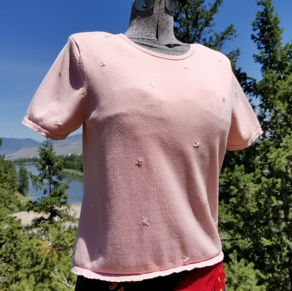 Pendleton Vintage Floral Embroidered Top 82% Silk